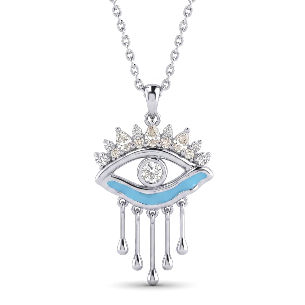 Belaroq Elysia Iris Lattice White Gold Diamond Necklace
