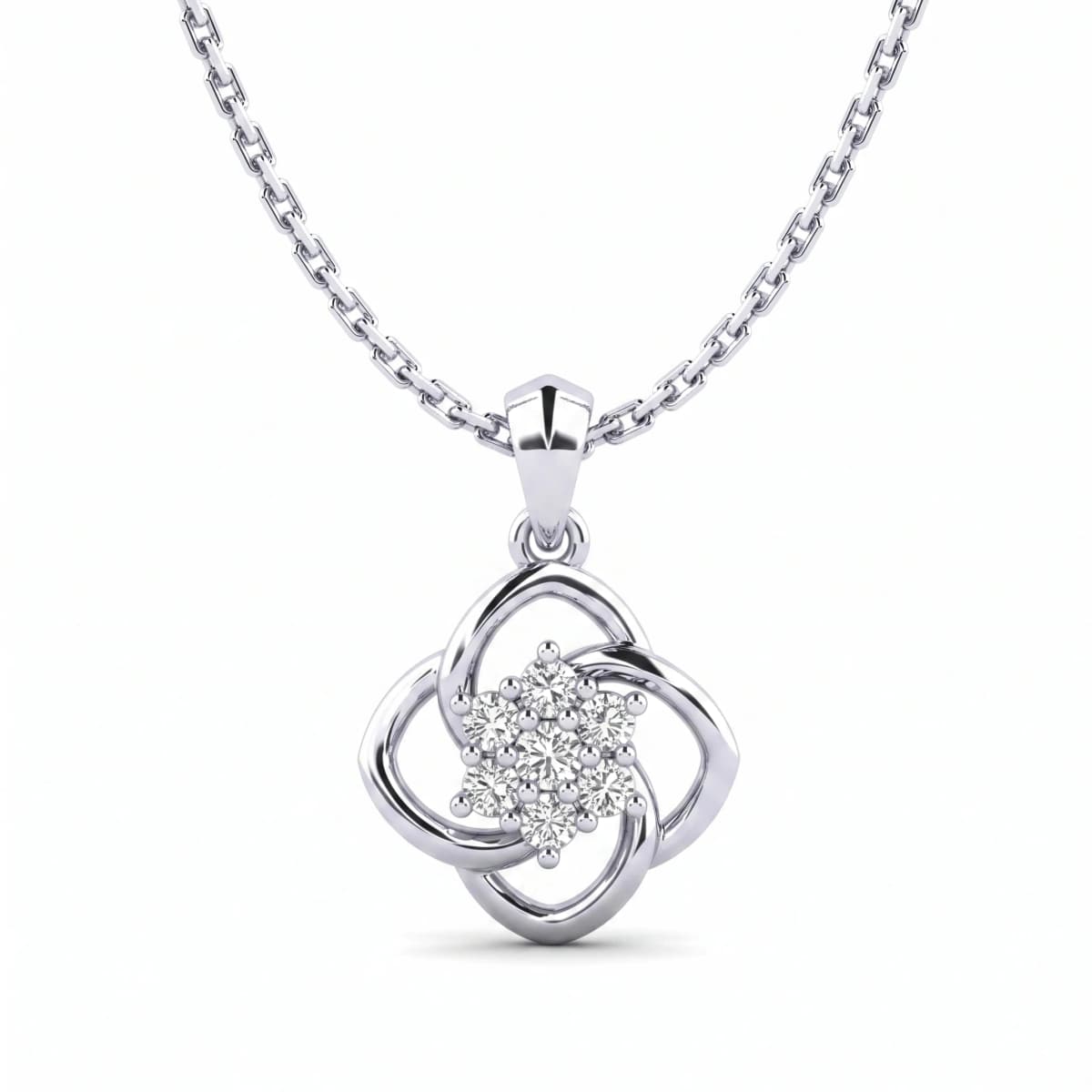 Belaroq Maelle Halo Rive White Gold Lab Diamond Pendant