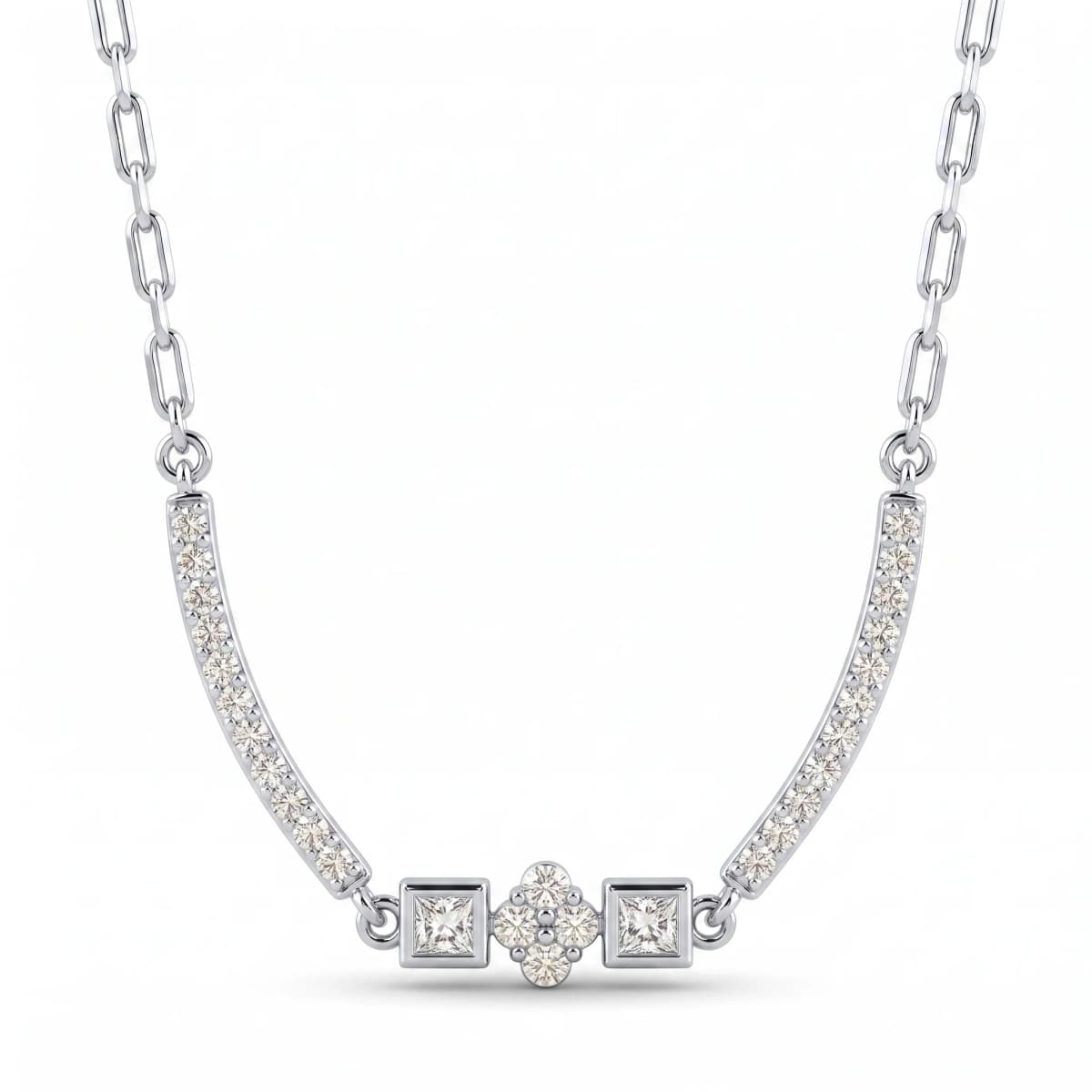 Belaroq Selene Signet Duchess White Gold Diamond Necklace