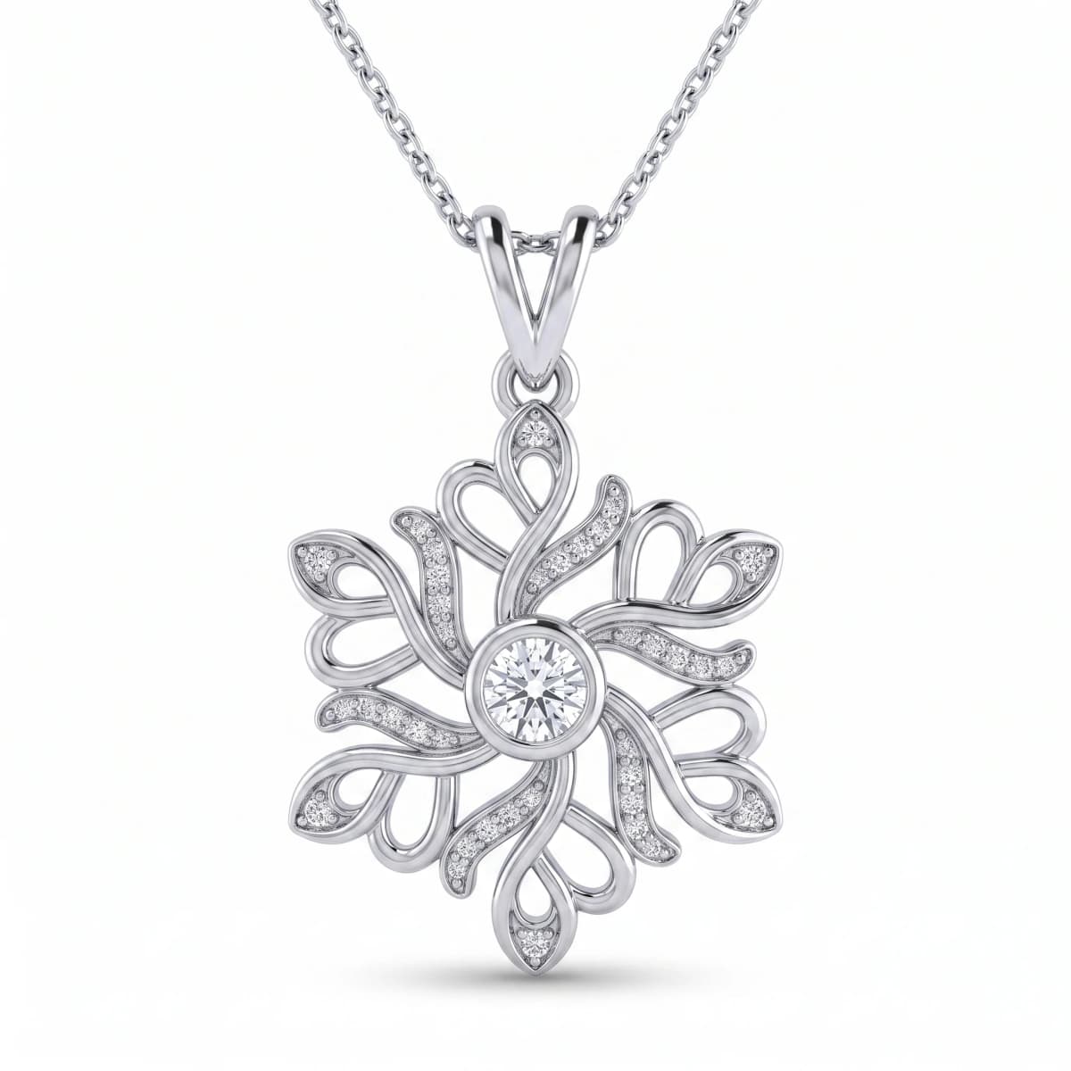 Belaroq Aurelia Flare Aurum White Gold Diamond Pendant