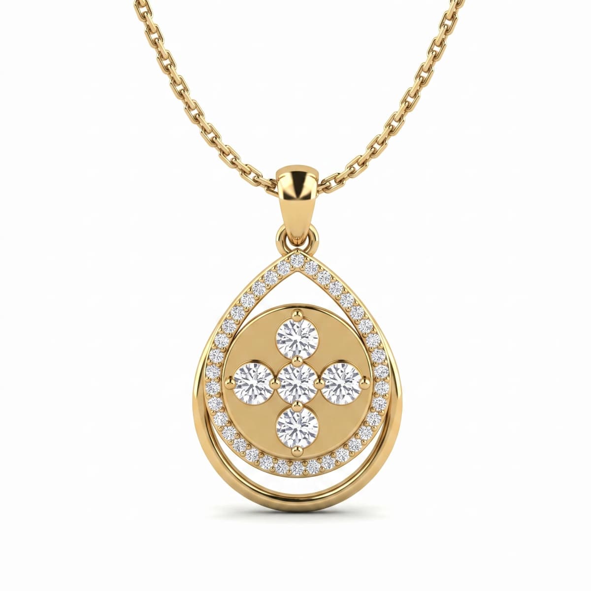 Belaroq Sienna Orbit Lustre Yellow Gold Diamond Pendant