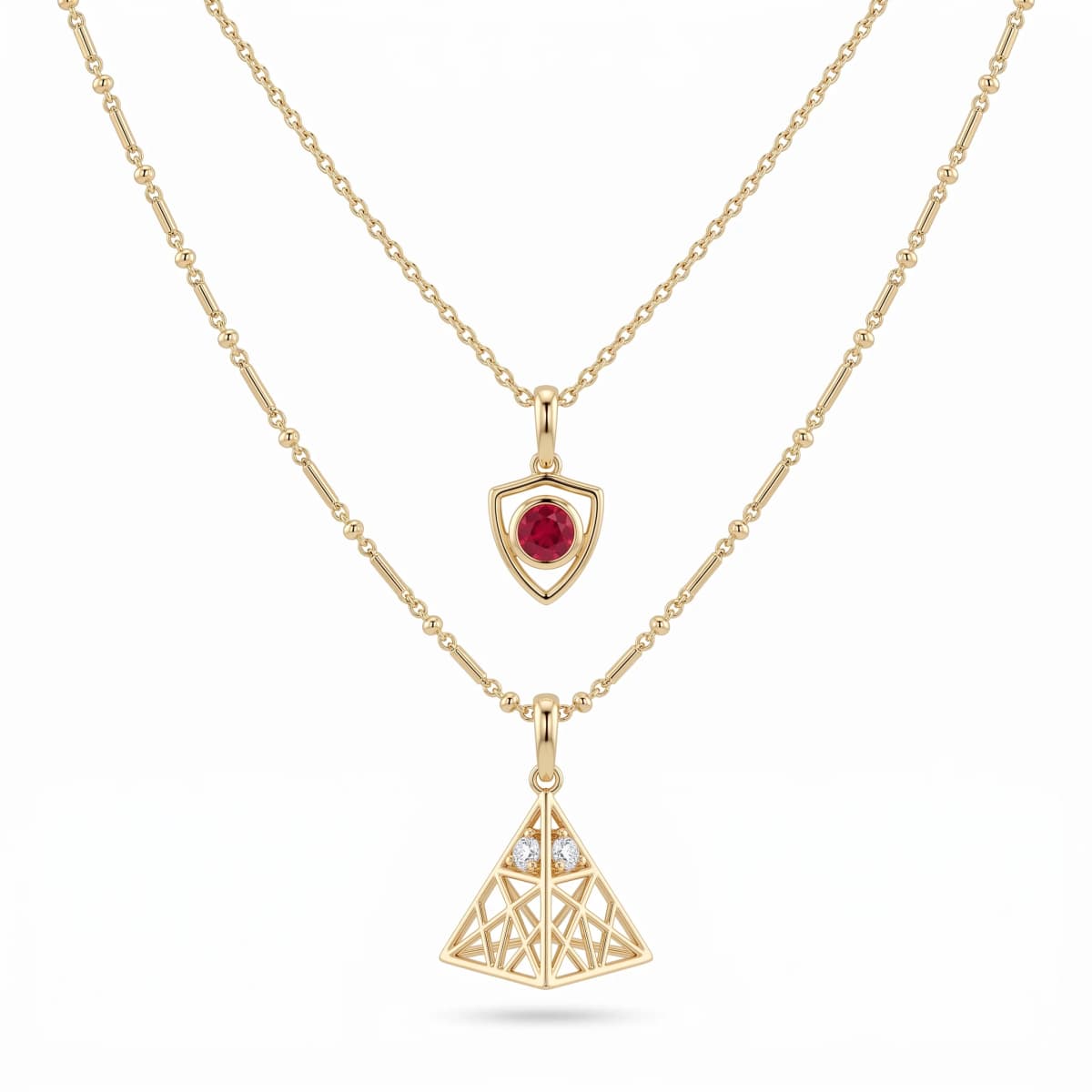 Belaroq Aveline Oath Heritage Yellow Gold Lab Diamond Necklace
