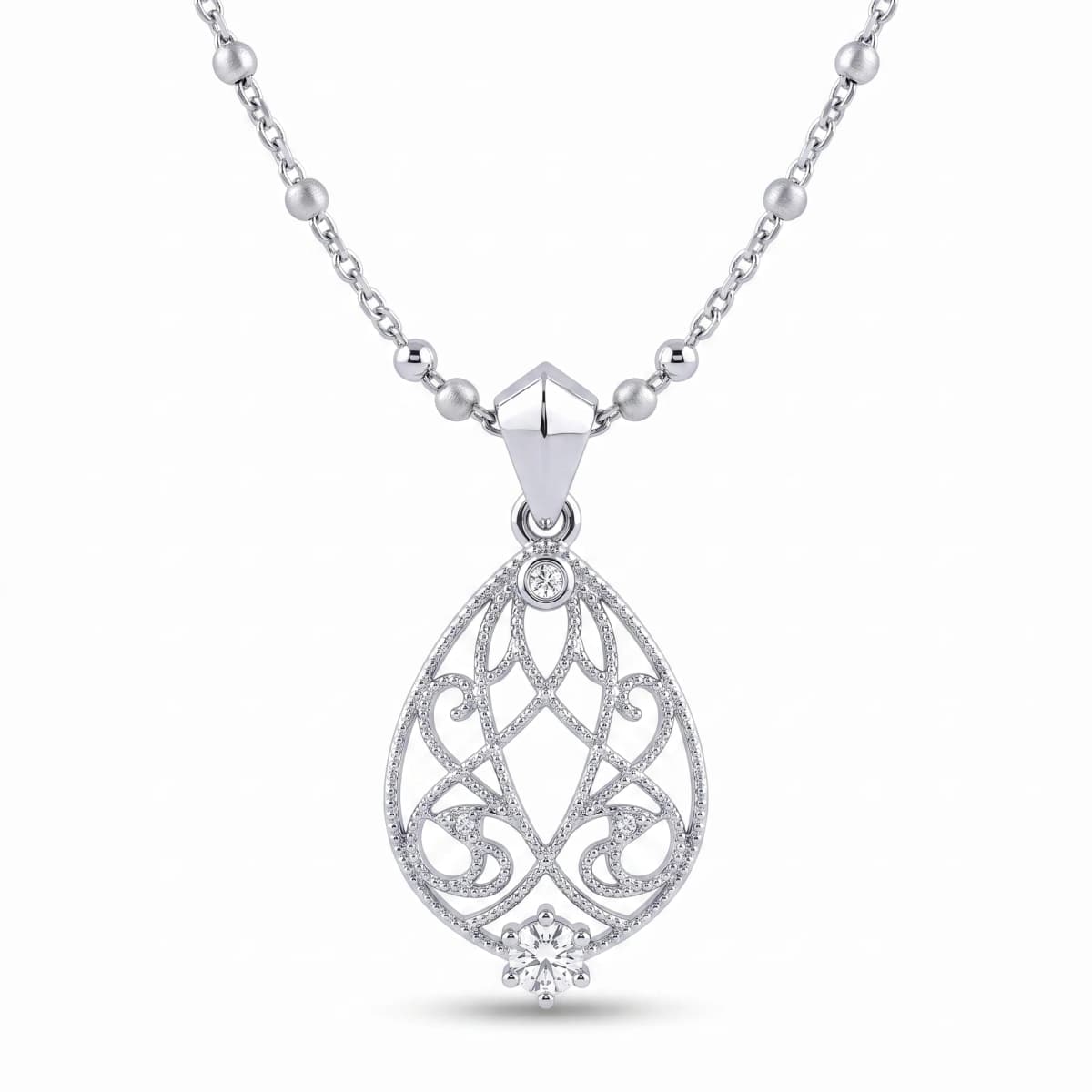 Belaroq Oriana Swan Regal White Gold Zirconia Pendant