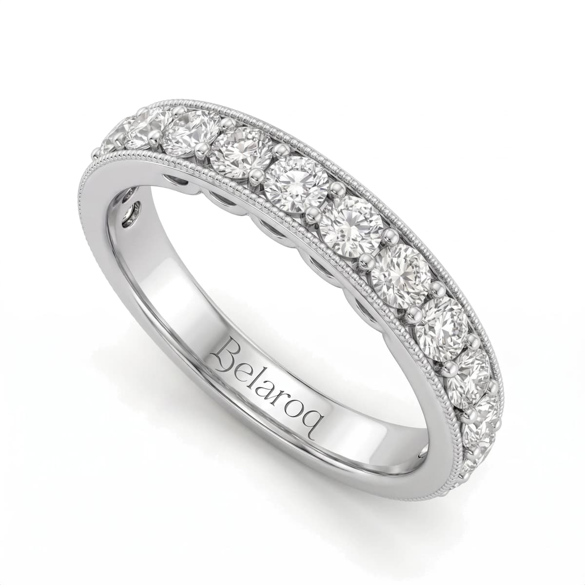 Belaroq Elara Orchid Aube White Gold Diamond Stackable Ring