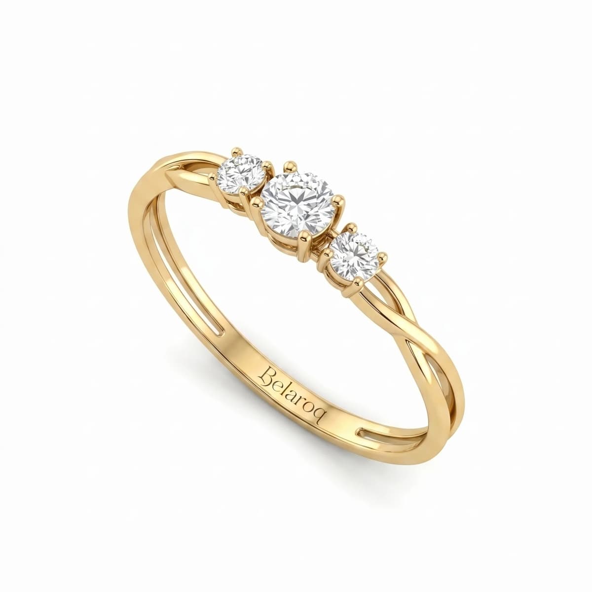 Belaroq Aveline Twist Bijou Yellow Gold Diamond Ring