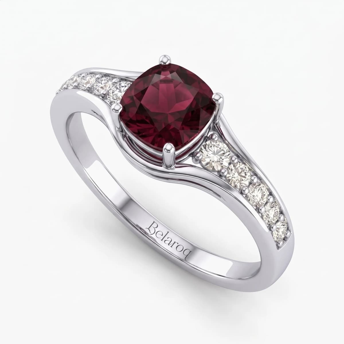 Belaroq Sabine Ember Couture White Gold Garnet Ring
