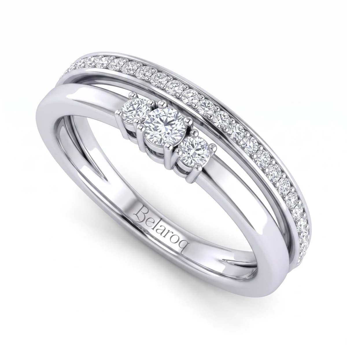 Belaroq Mirielle Halo Reflet White Gold Diamond Ring
