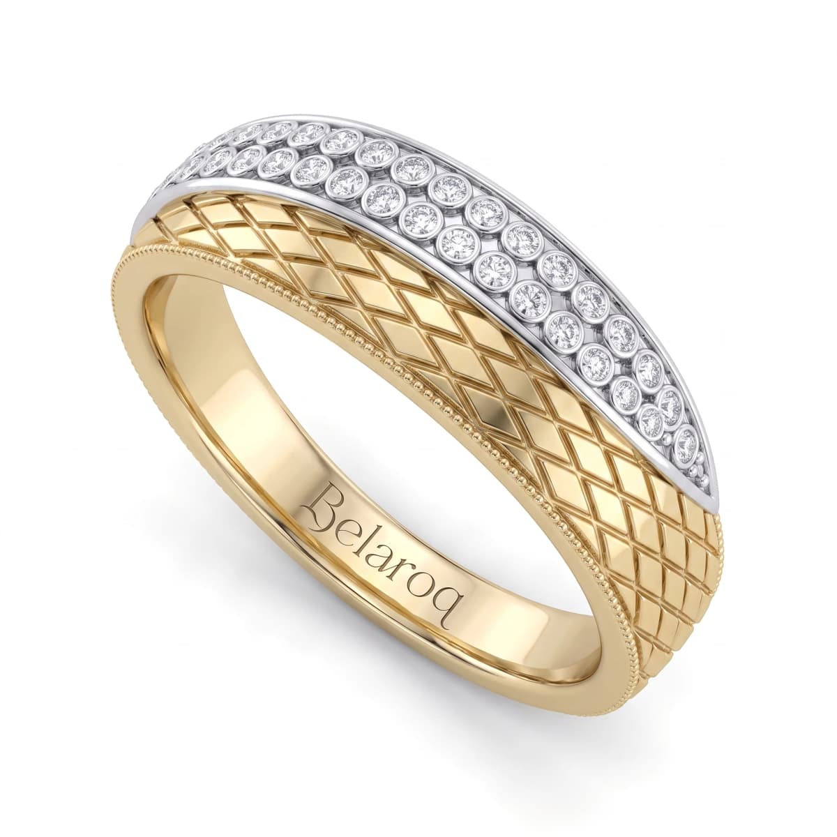 Belaroq Esmere Wave Verve Two Tone Gold Diamond Ring