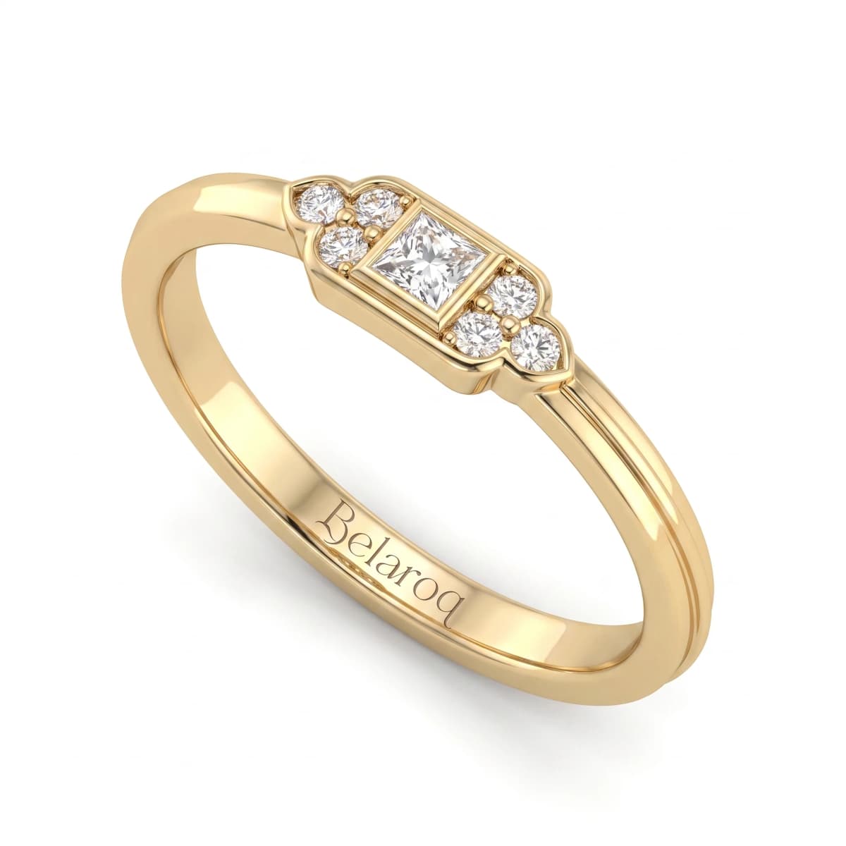 Belaroq Novelle Pearl Duchess Yellow Gold Lab Diamond Ring