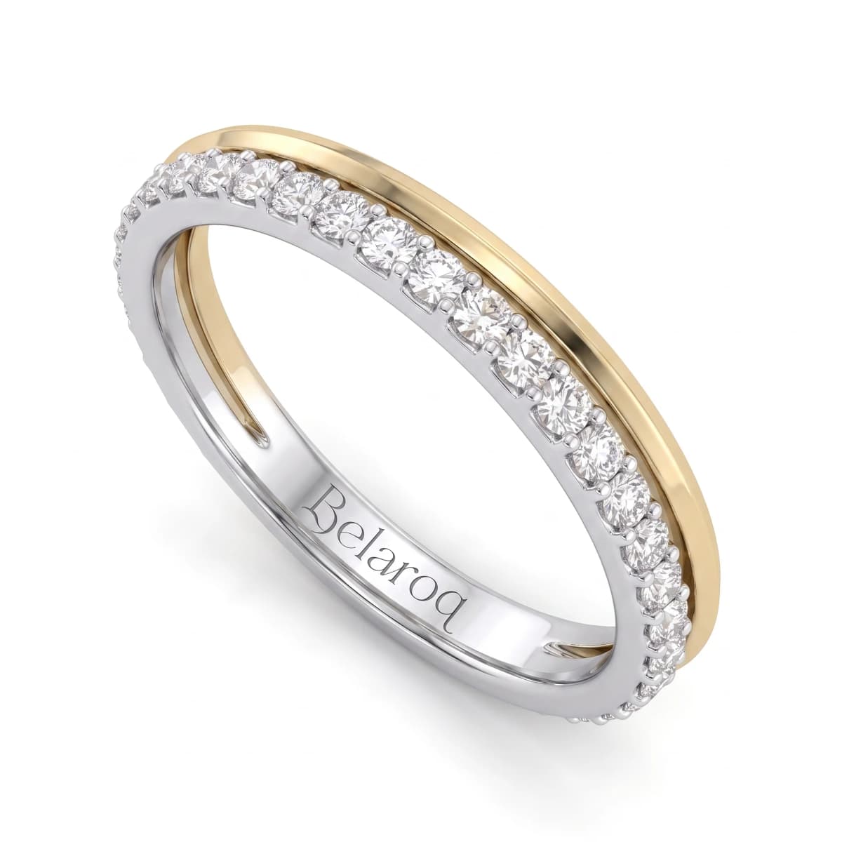 Belaroq Mirielle Halo Luxe Two Tone Gold Lab Diamond Ring