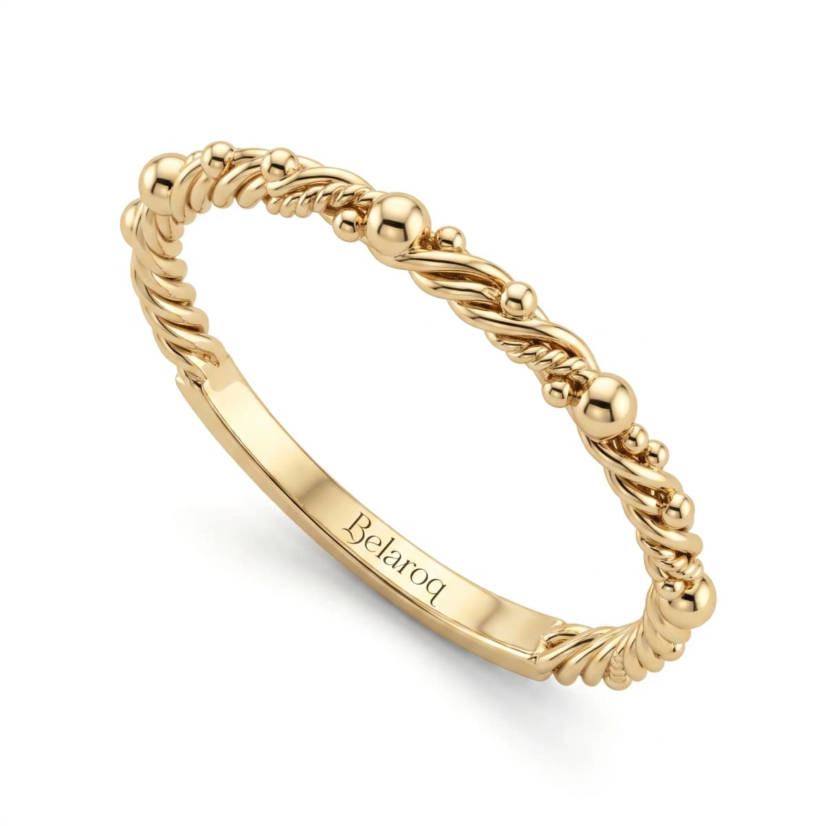 Belaroq Evania Trace Mode Yellow Gold Stackable Ring