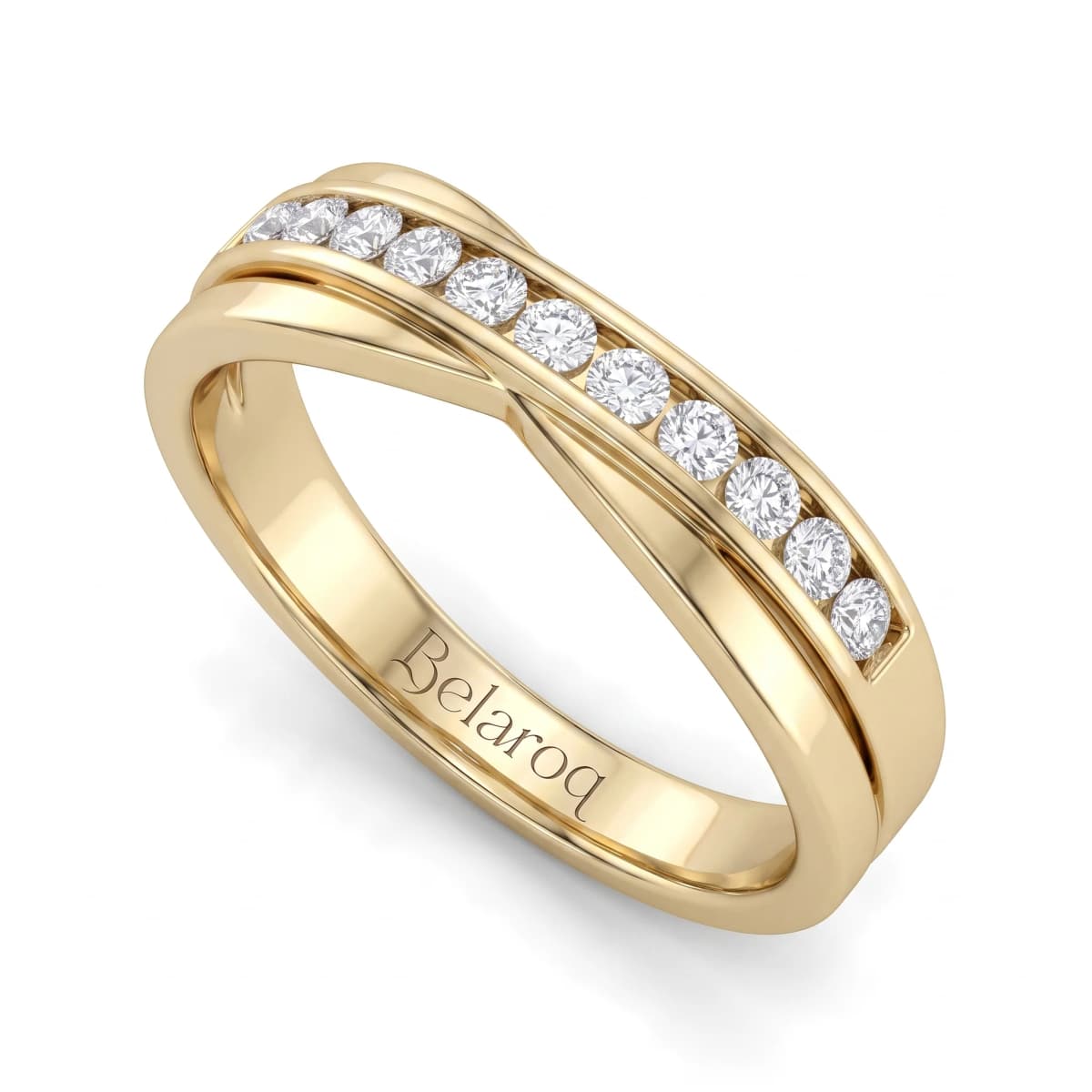 Belaroq Celeste Signet Reflet Yellow Gold Diamond Ring