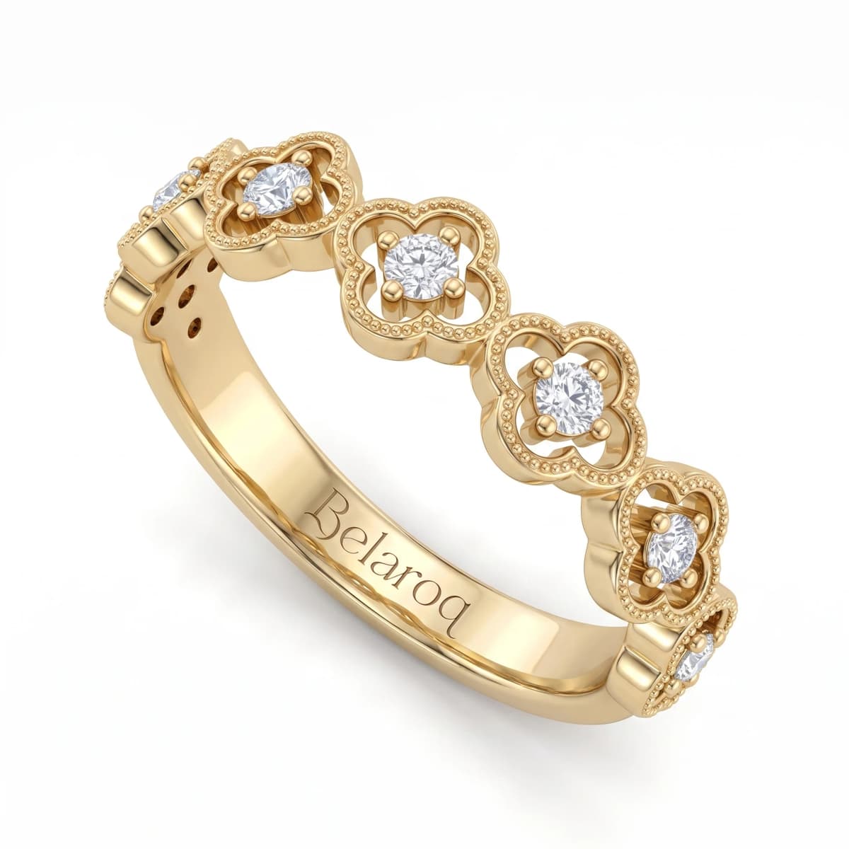 Belaroq Vesper Cove Noir Yellow Gold Diamond Stackable Ring