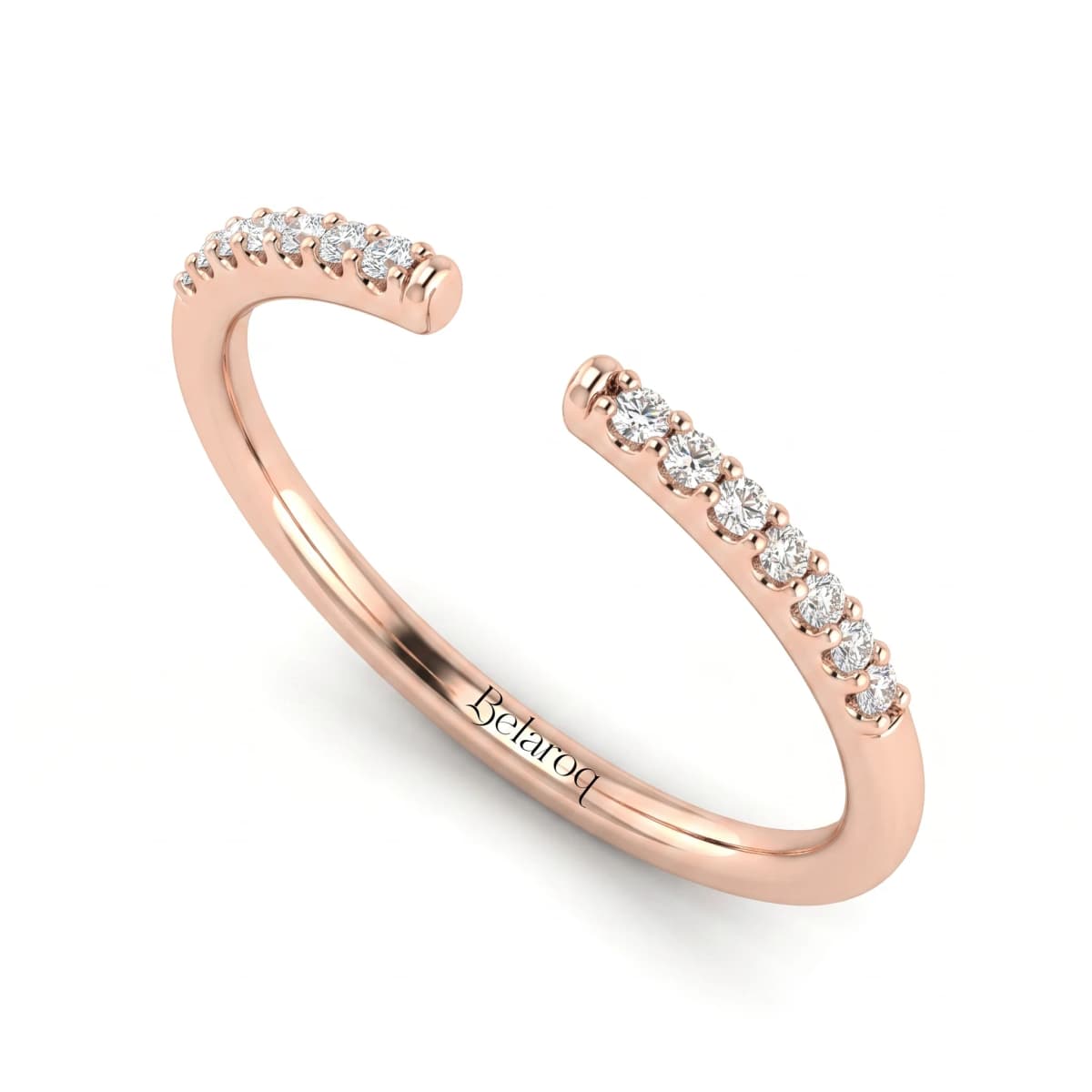 Belaroq Meliora Ribbon Dore Rose Gold Diamond Stackable Ring