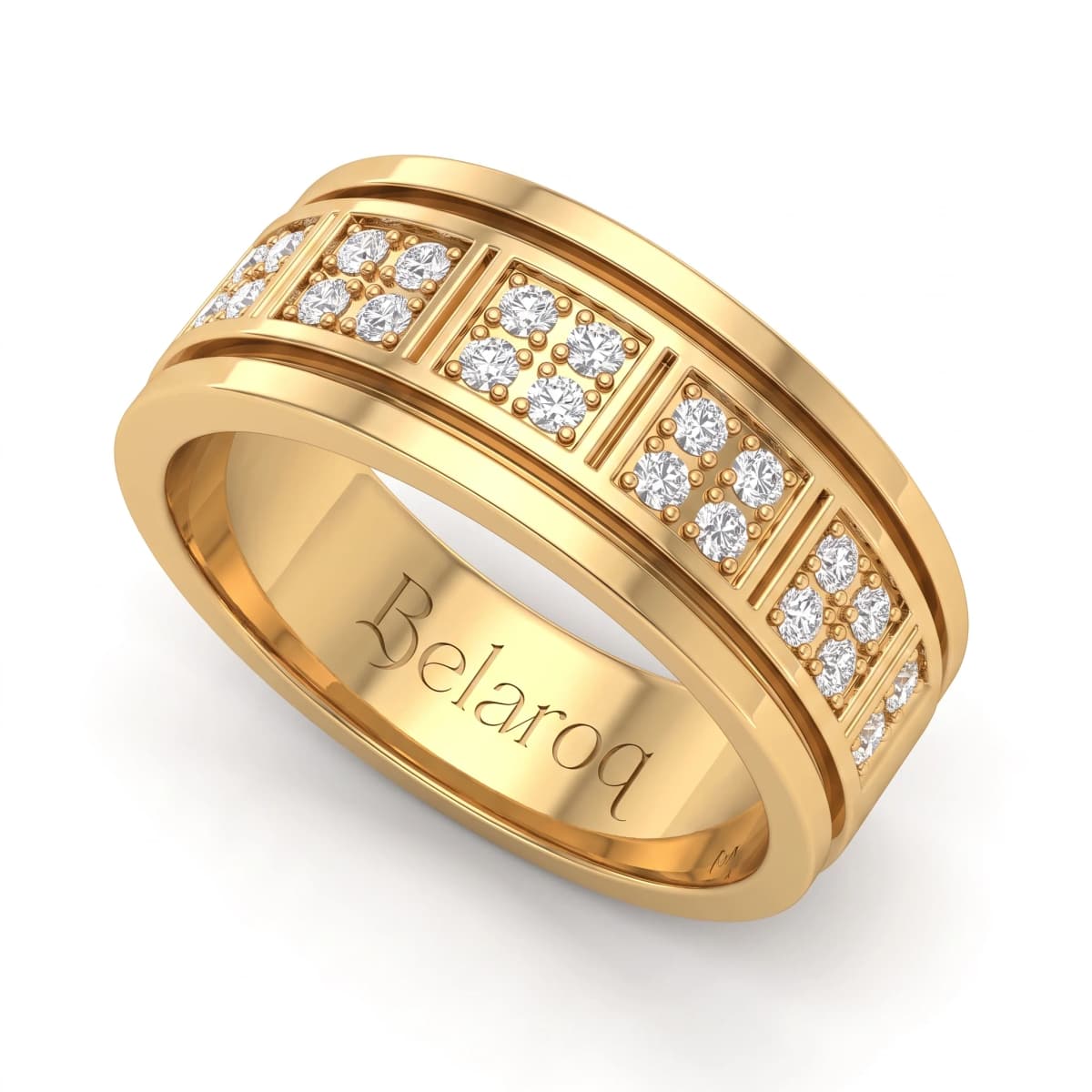 Belaroq Arielle Arc Duchess Yellow Gold Diamond Ring