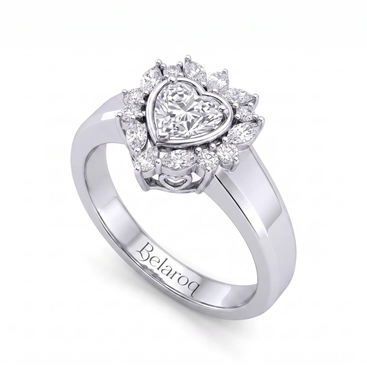 Belaroq Orlena Swan Aube White Gold Lab Diamond Ring