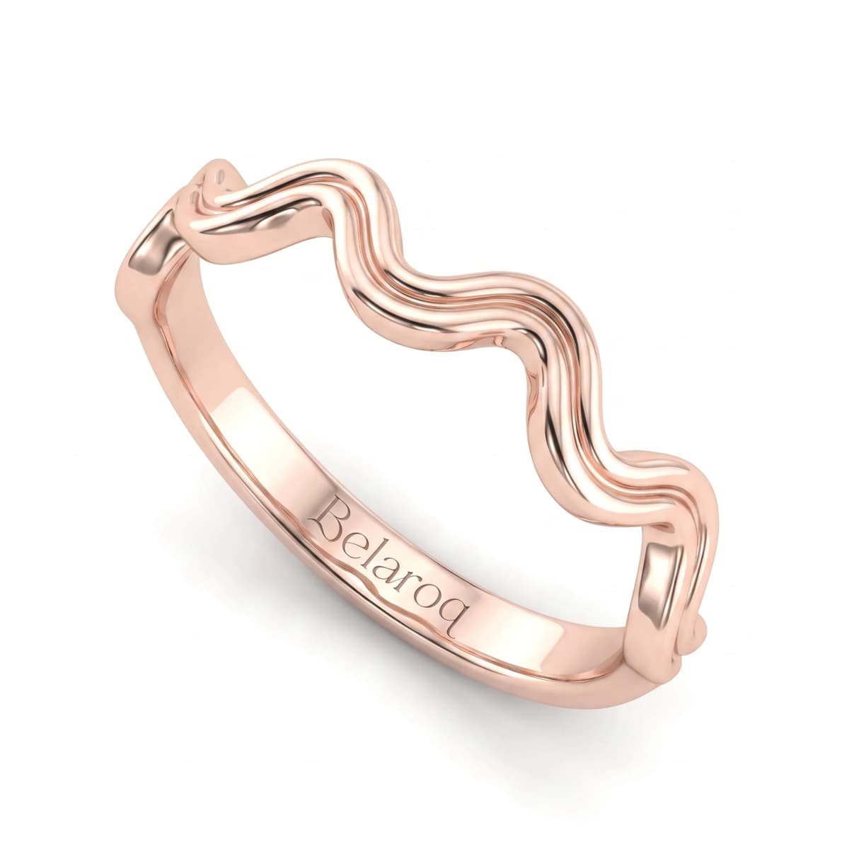 Belaroq Esmere Wave Velvet Rose Gold Stackable Ring