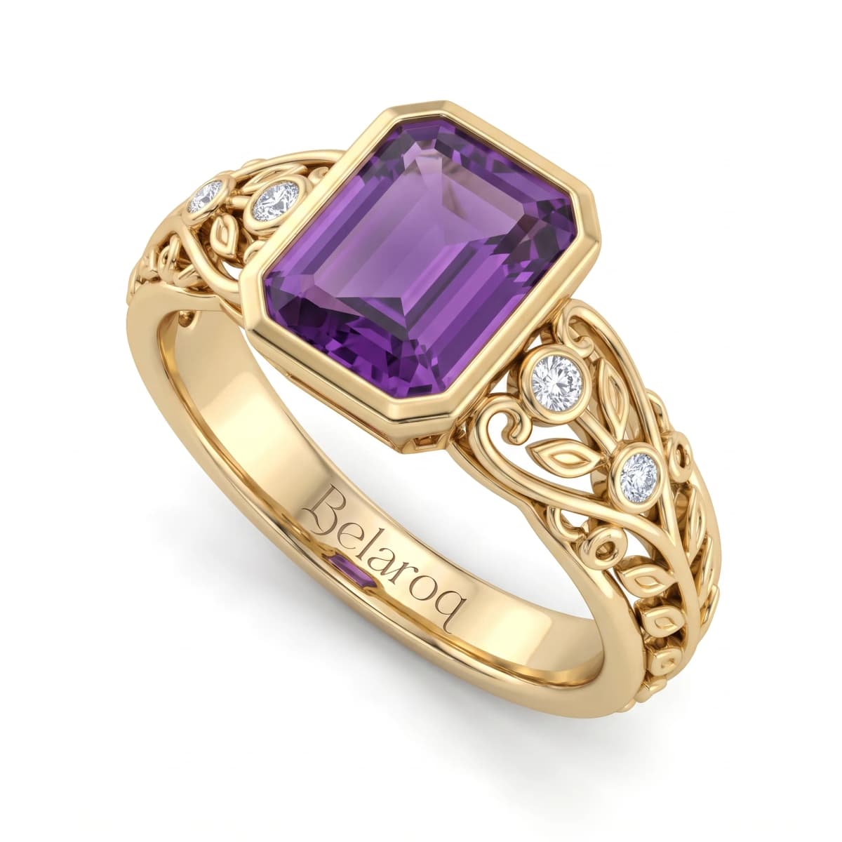 Belaroq Solene Lace Serein Yellow Gold Lab Diamond Ring