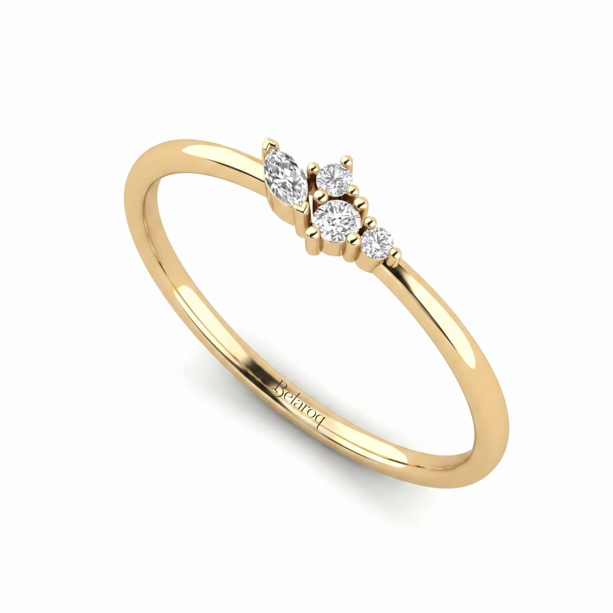Belaroq Aurette Crest Ceremony Yellow Gold Lab Diamond Ring