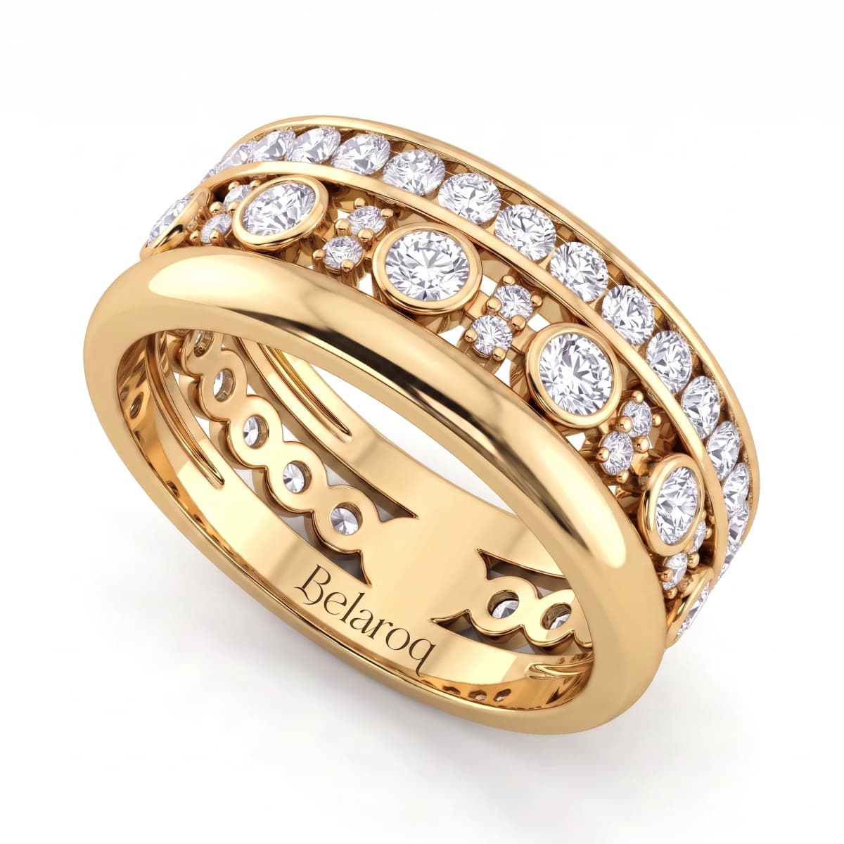 Belaroq Virelle Iris Noir Yellow Gold Lab Diamond Ring