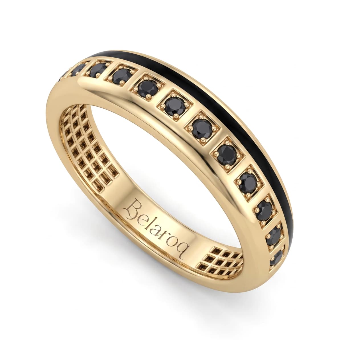 Belaroq Aurette Crest Emblem Yellow Gold Diamond Ring