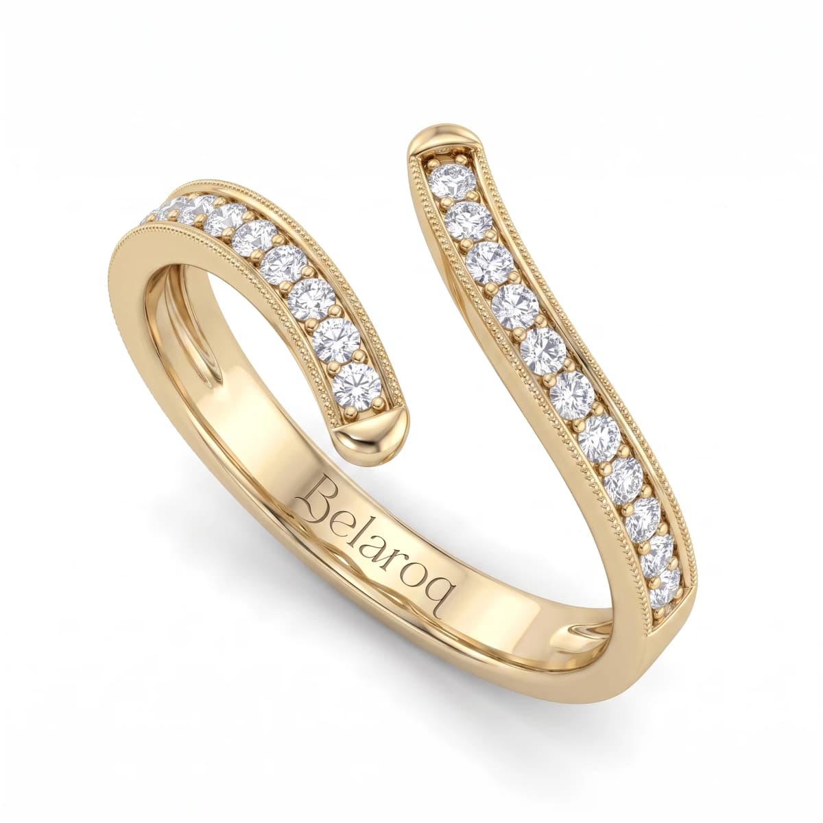 Belaroq Amara Vine Mode Yellow Gold Zirconia Ring