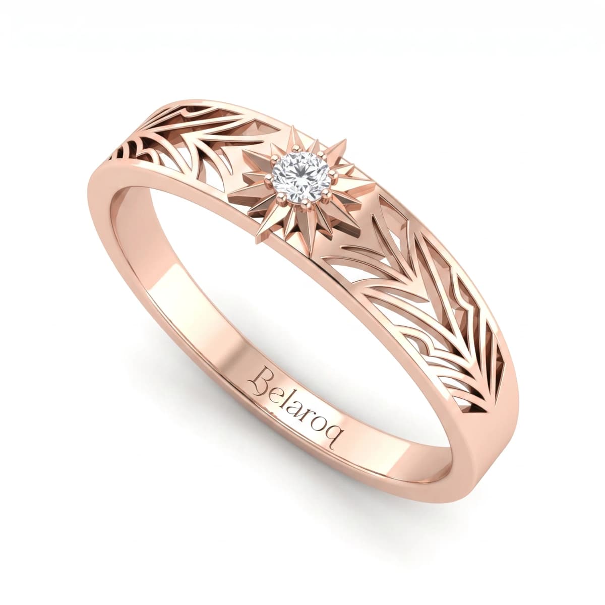 Belaroq Orielle Glint Court Rose Gold Diamond Ring