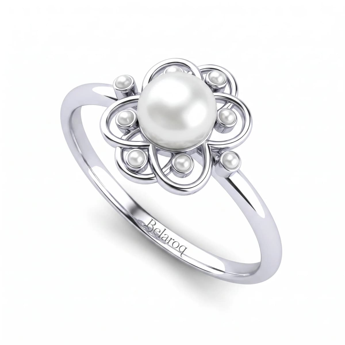 Belaroq Celestia Monarch Serein Silver Pearl Ring