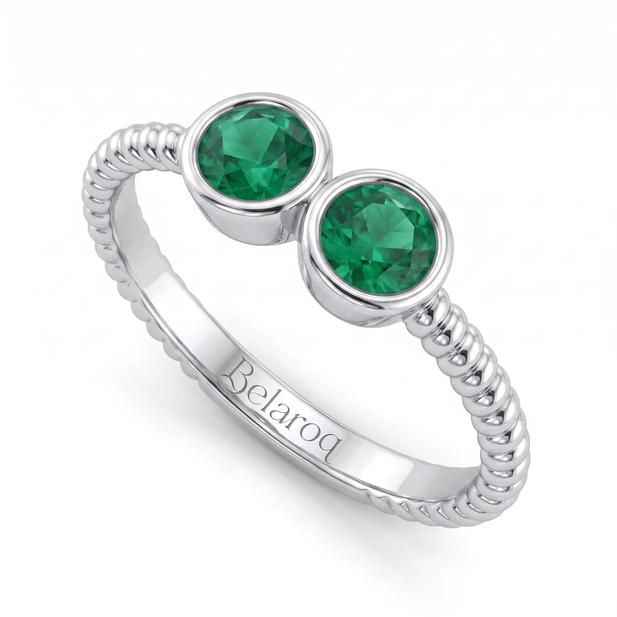 Belaroq Clarion Trefoil Verve White Gold Emerald Ring