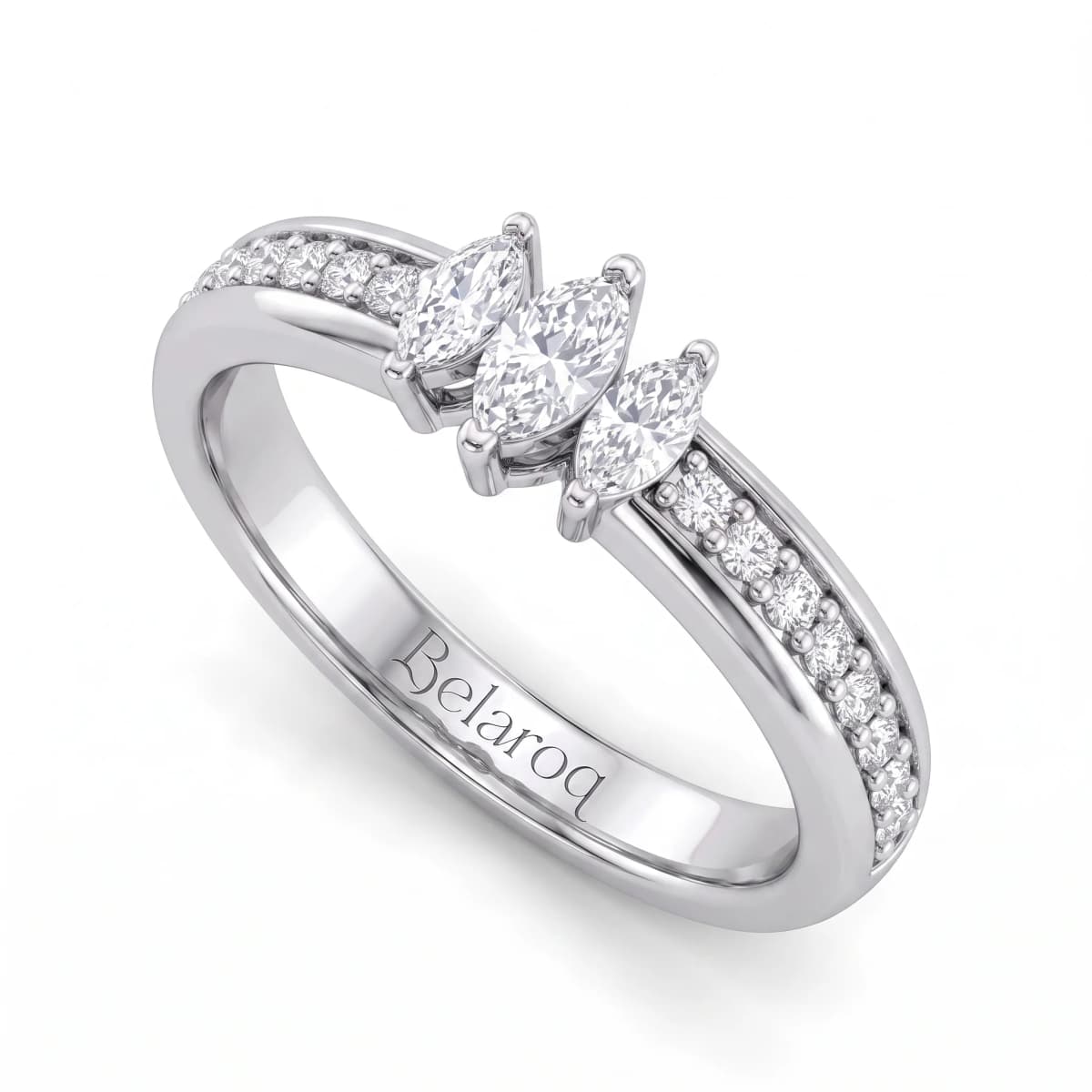 Belaroq Elaria Flare Keepsake White Gold Lab Diamond Ring