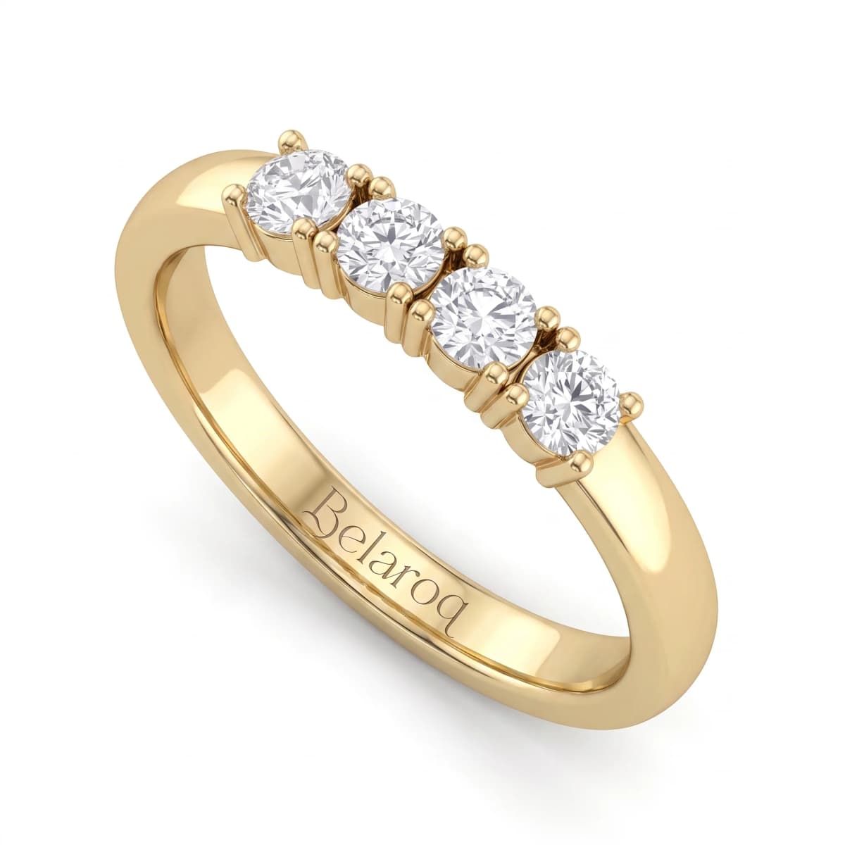 Belaroq Selene Veil Vow Yellow Gold Zirconia Stackable Ring