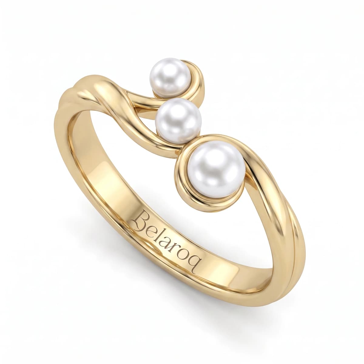 Belaroq Lucienne Silk Luxe Yellow Gold Pearl Ring