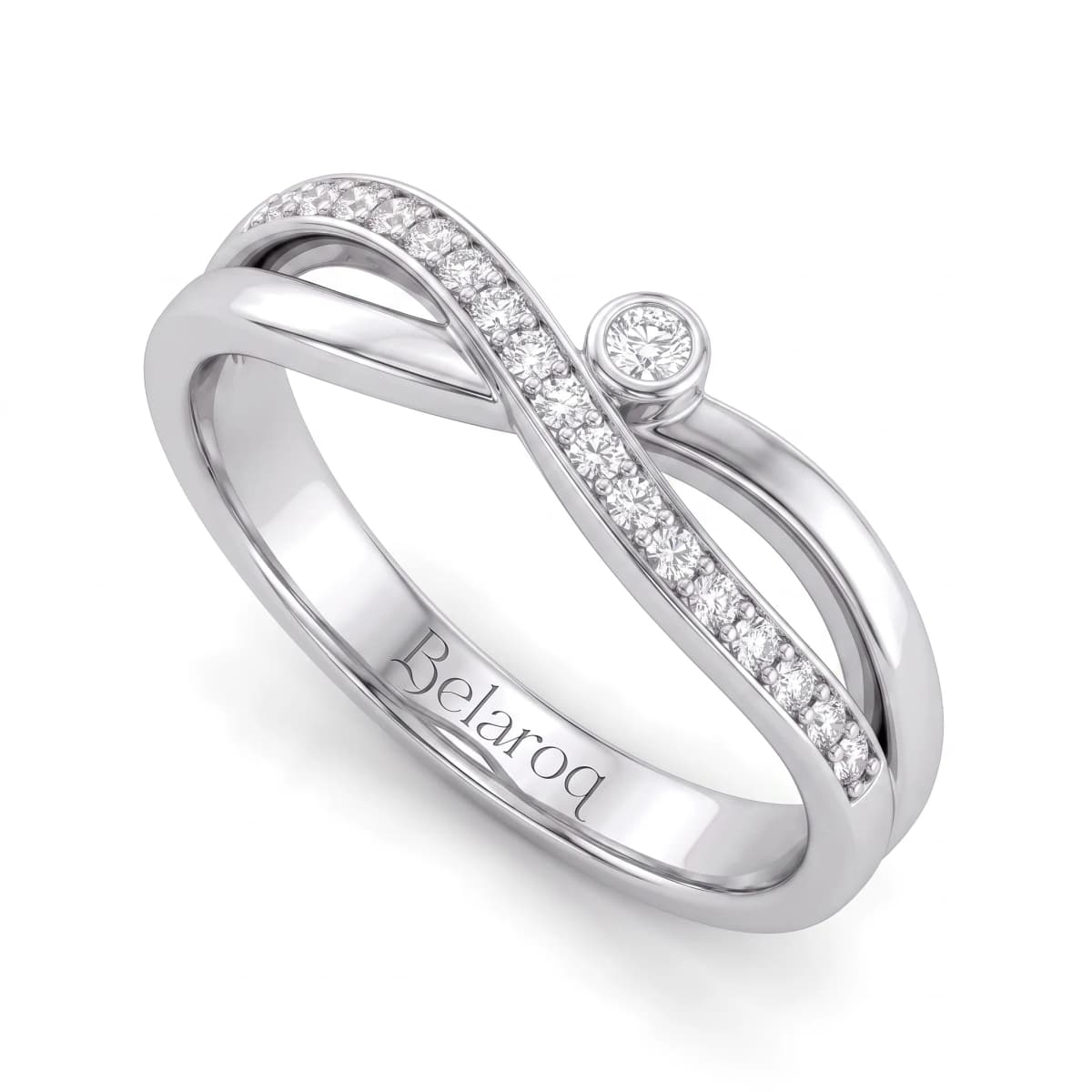Belaroq Aveline Twist Court White Gold Diamond Ring