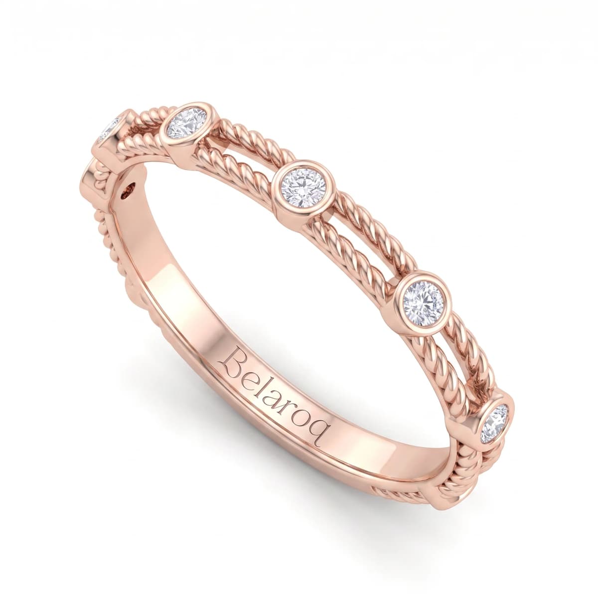 Belaroq Oriana Lyric Monde Rose Gold Diamond Ring