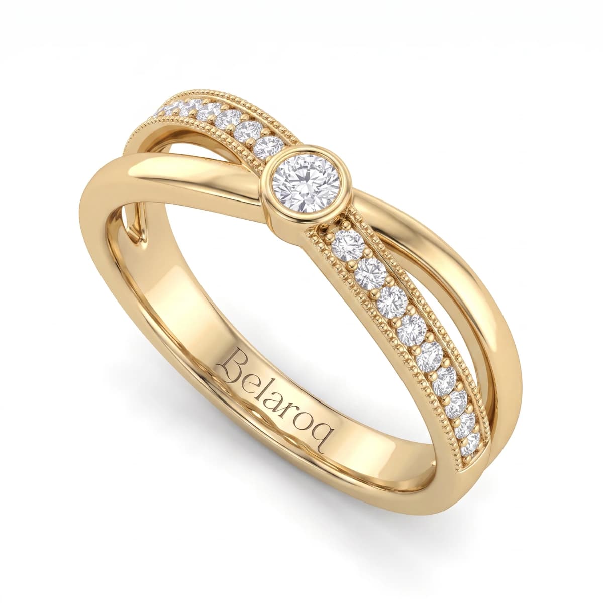 Belaroq Coralie Wisp Ceremony Yellow Gold Lab Diamond Ring