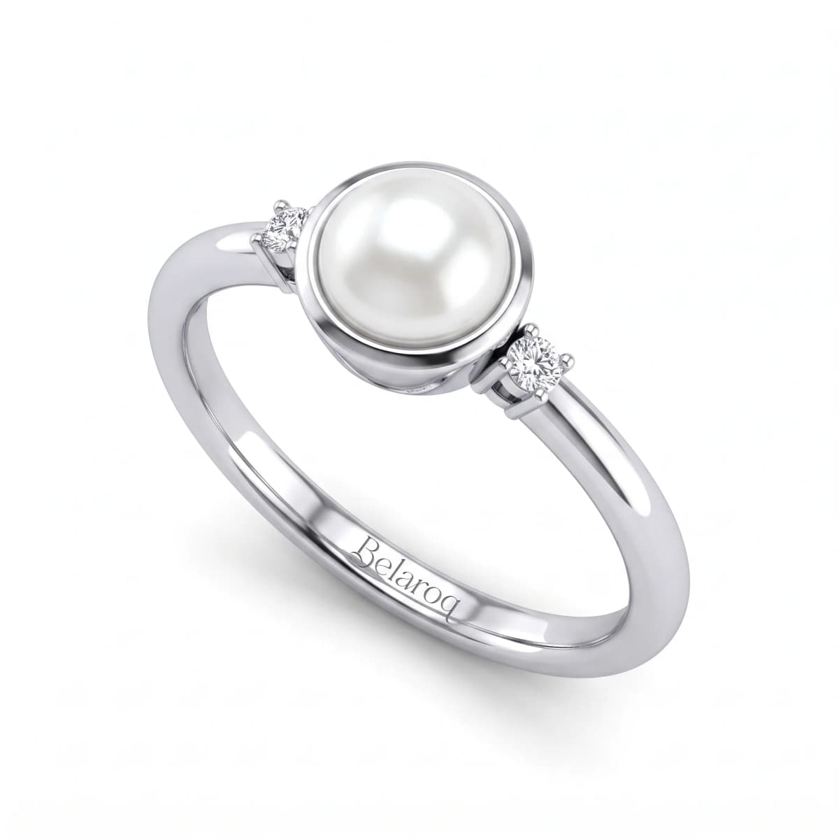Belaroq Solene Lace Whisper White Gold Pearl Ring