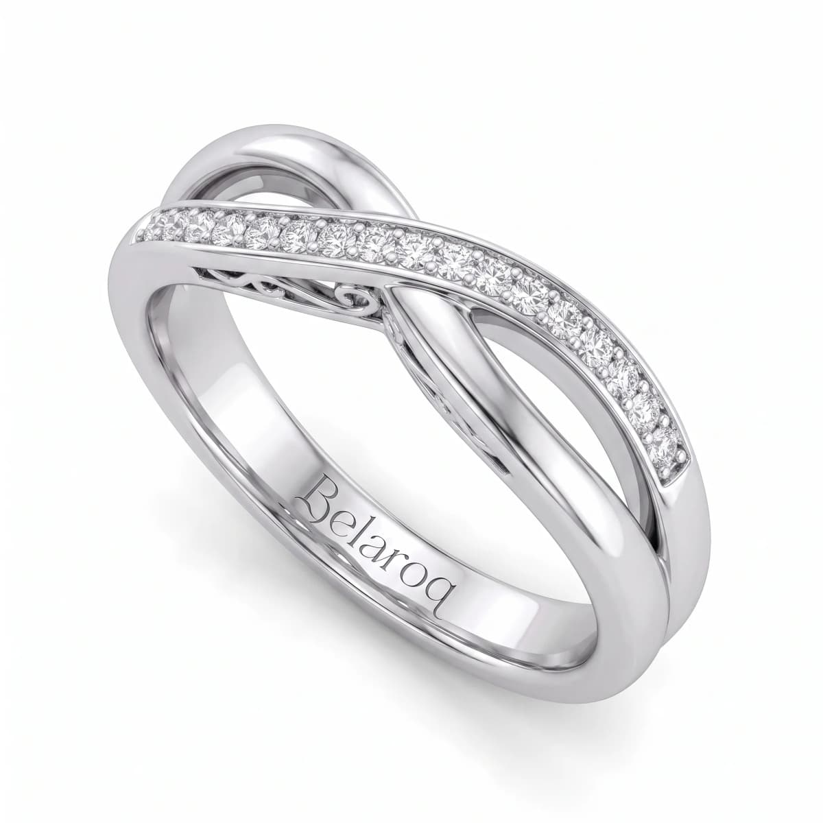 Belaroq Amara Vine Radiant Silver Diamond Ring