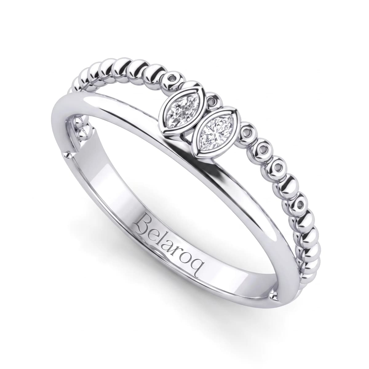 Belaroq Vesper Cove Milgrain White Gold Diamond Ring