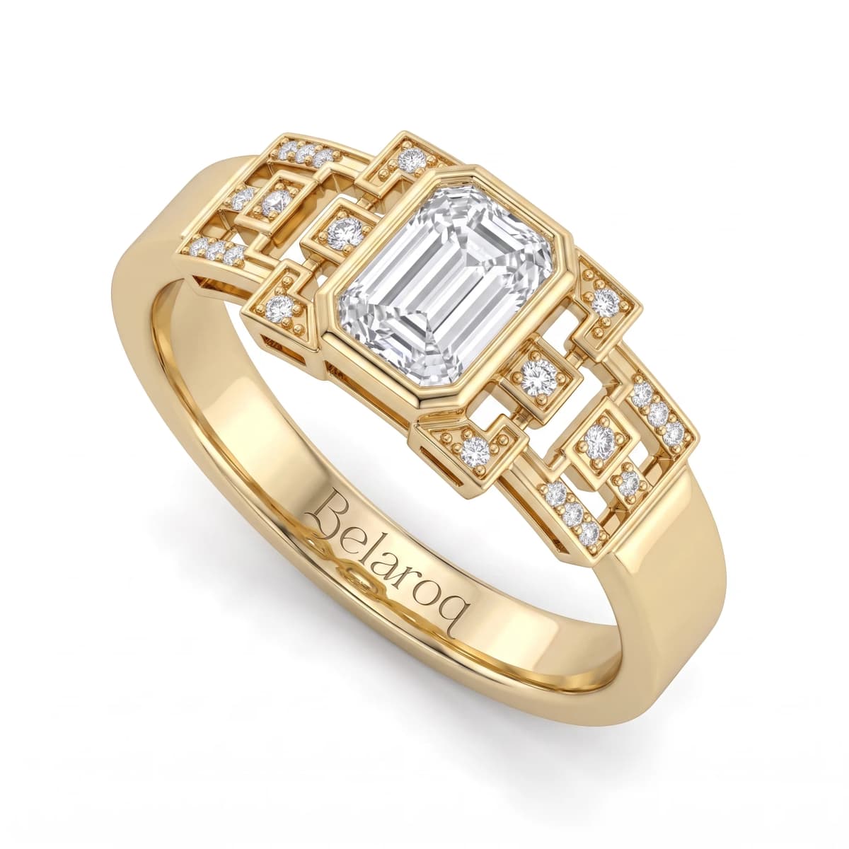 Belaroq Velora Ray Eclat Yellow Gold Zirconia Ring