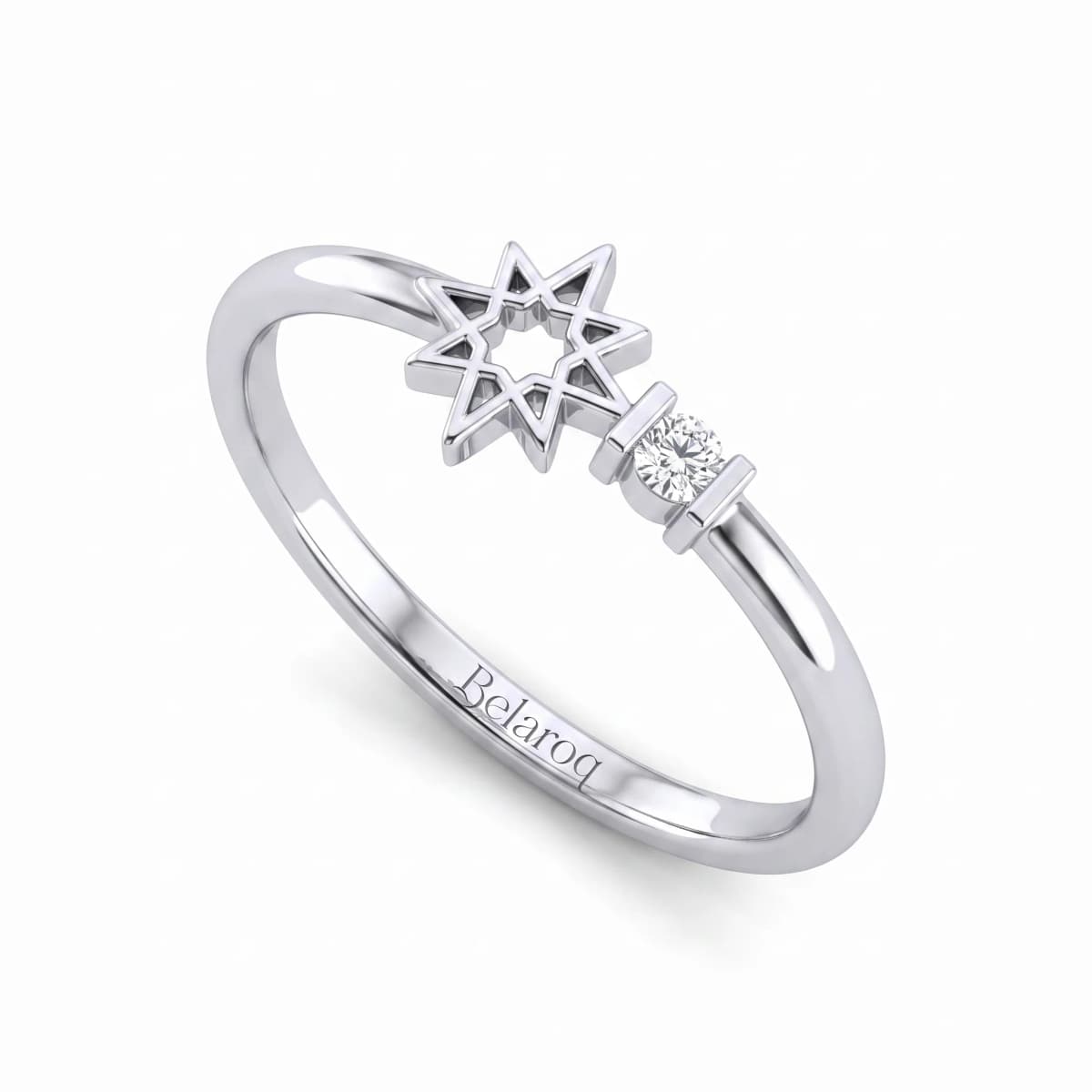 Belaroq Clarion Trefoil Arcade White Gold Zirconia Ring