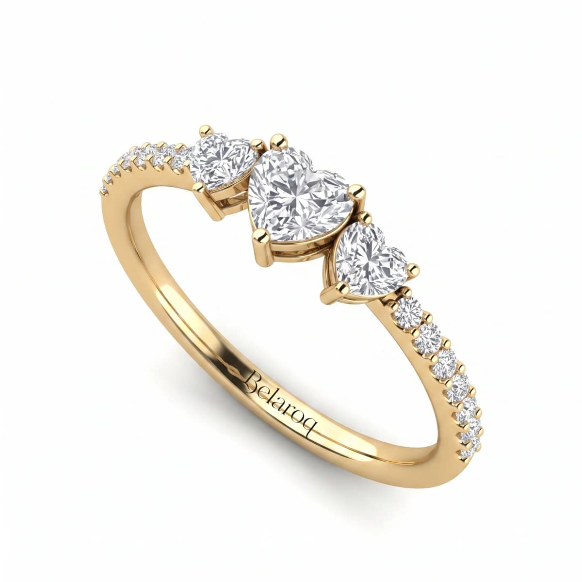 Belaroq Serena Compass Gala Yellow Gold Diamond Stackable Ring