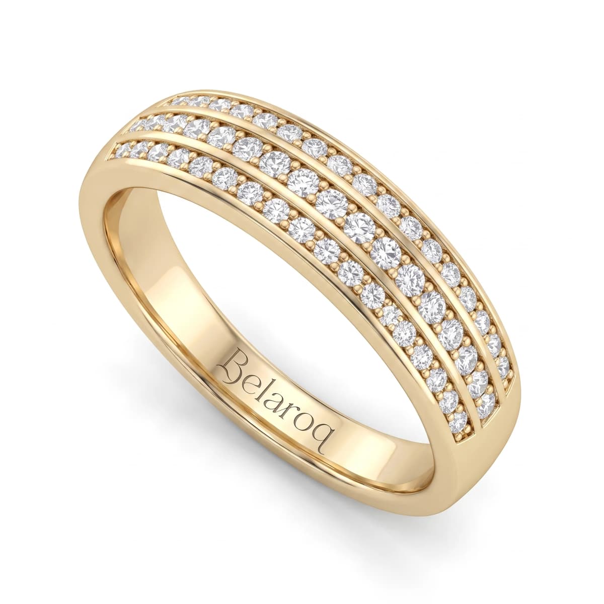 Belaroq Esmere Wave Ceremony Yellow Gold Lab Diamond Ring