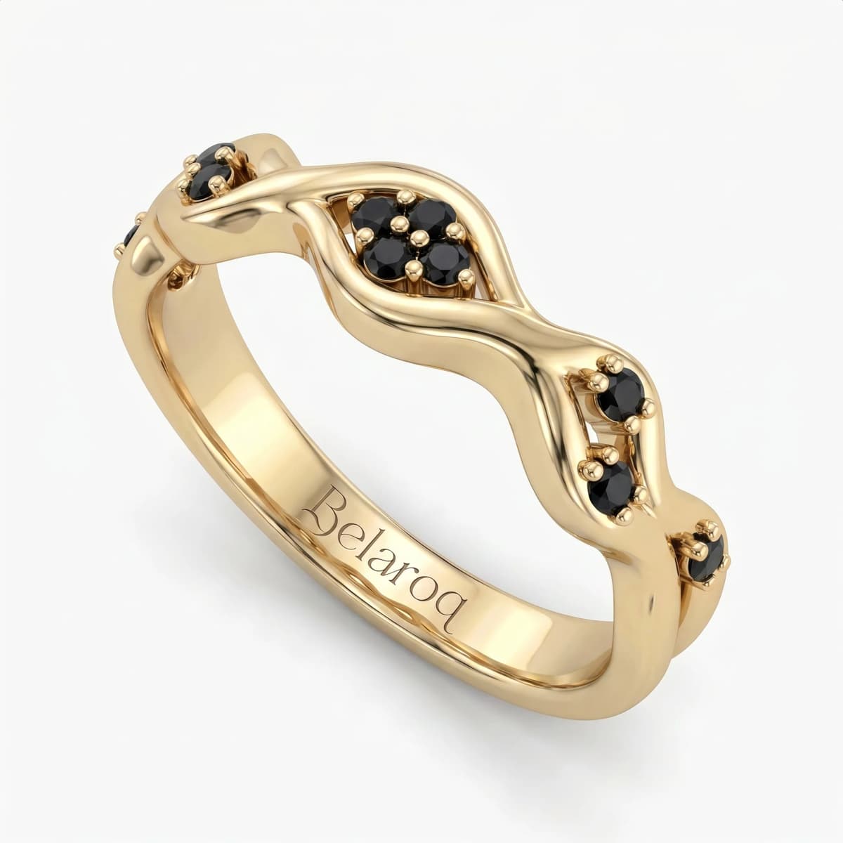 Belaroq Coralie Wisp Noir Yellow Gold Diamond Ring