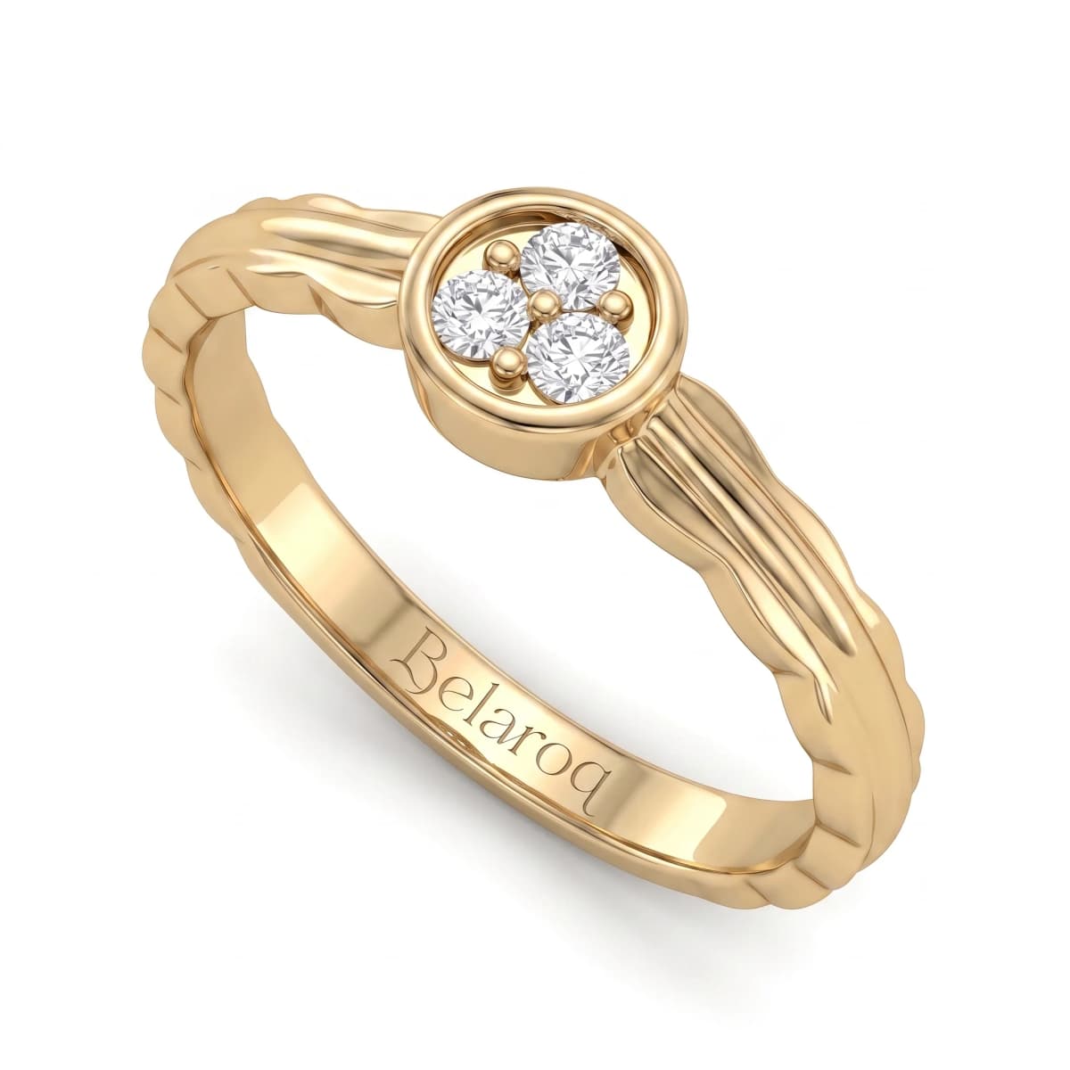 Belaroq Velora Ray Mode Yellow Gold Zirconia Stackable Ring