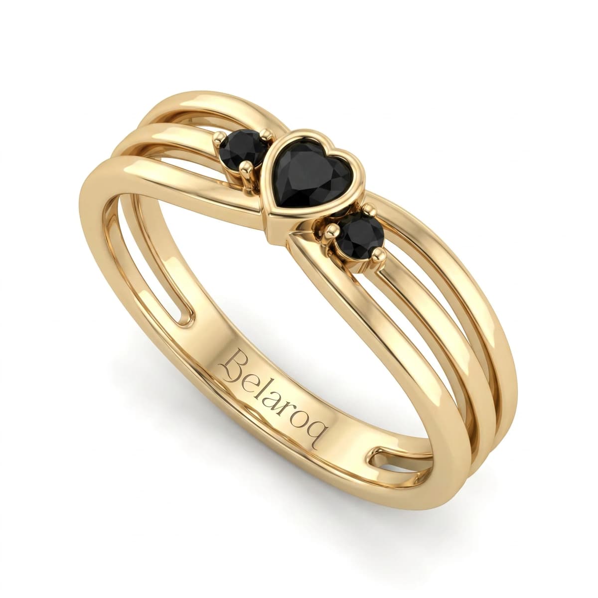 Belaroq Orlena Swan Radiant Yellow Gold Sapphire Ring