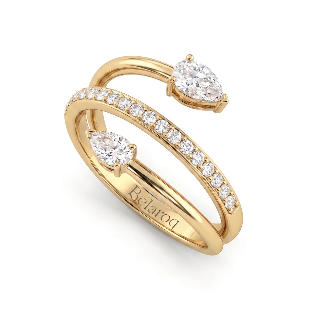 Belaroq Aveline Twist Arcade Yellow Gold Lab Diamond Ring