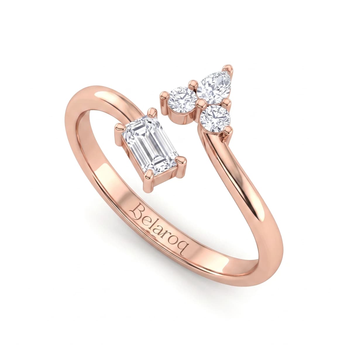 Belaroq Alouette Petal Aube Rose Gold Lab Diamond Ring