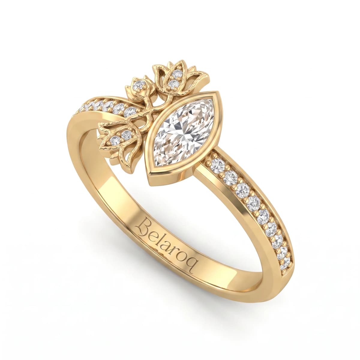 Belaroq Marielle Flora Bijou Yellow Gold Lab Diamond Ring