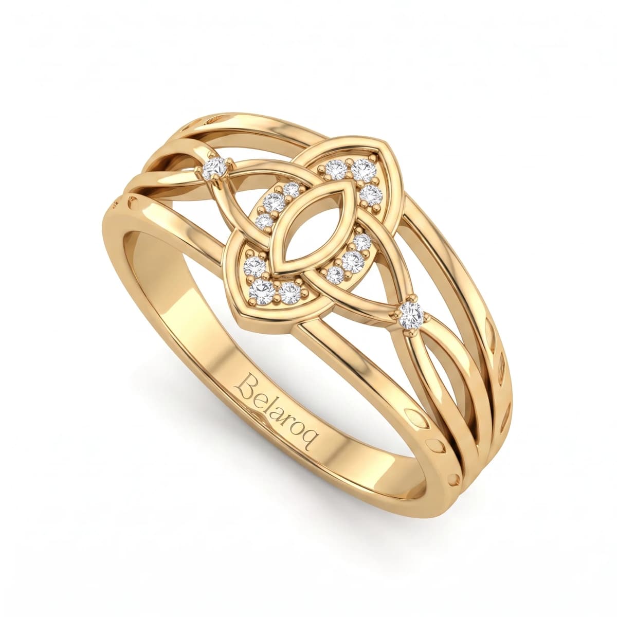 Belaroq Solene Lace Velvet Yellow Gold Zirconia Ring