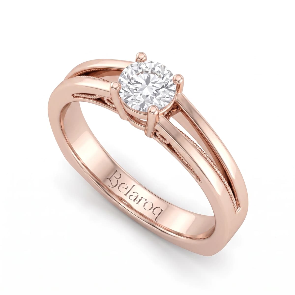 Belaroq Lyra Spire Monde Rose Gold Lab Diamond Ring